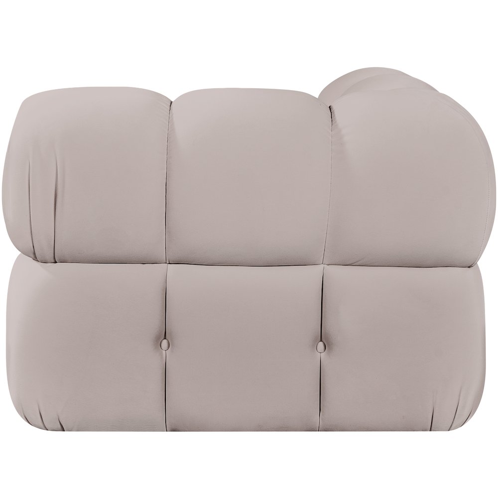Orin Beige Velvet Performance Fabric Upholstered Modular Corner Chair