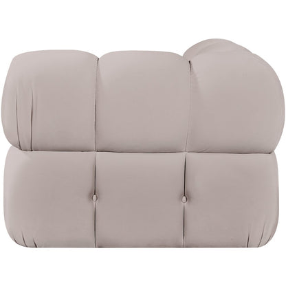 Orin Beige Velvet Performance Fabric Upholstered Modular Corner Chair