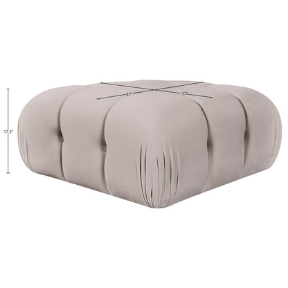 Orin Beige Velvet Performance Fabric Upholstered Modular Ottoman