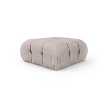 Orin Beige Velvet Performance Fabric Upholstered Modular Ottoman