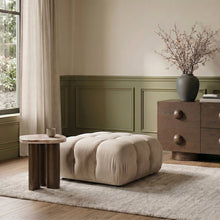 Orin Beige Velvet Performance Fabric Upholstered Modular Ottoman