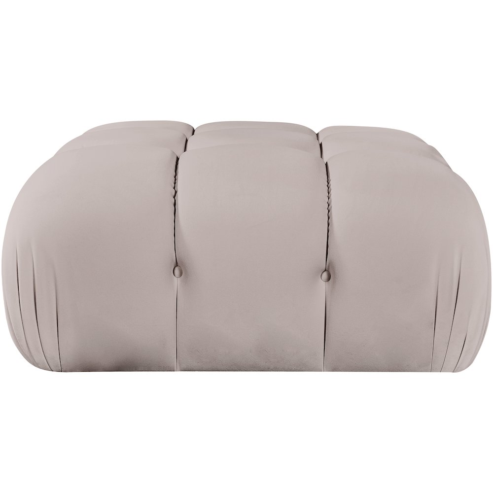 Orin Beige Velvet Performance Fabric Upholstered Modular Ottoman