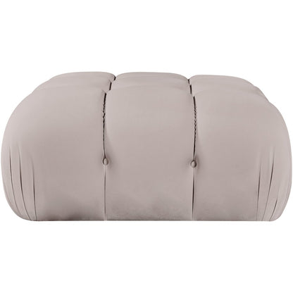 Orin Beige Velvet Performance Fabric Upholstered Modular Ottoman