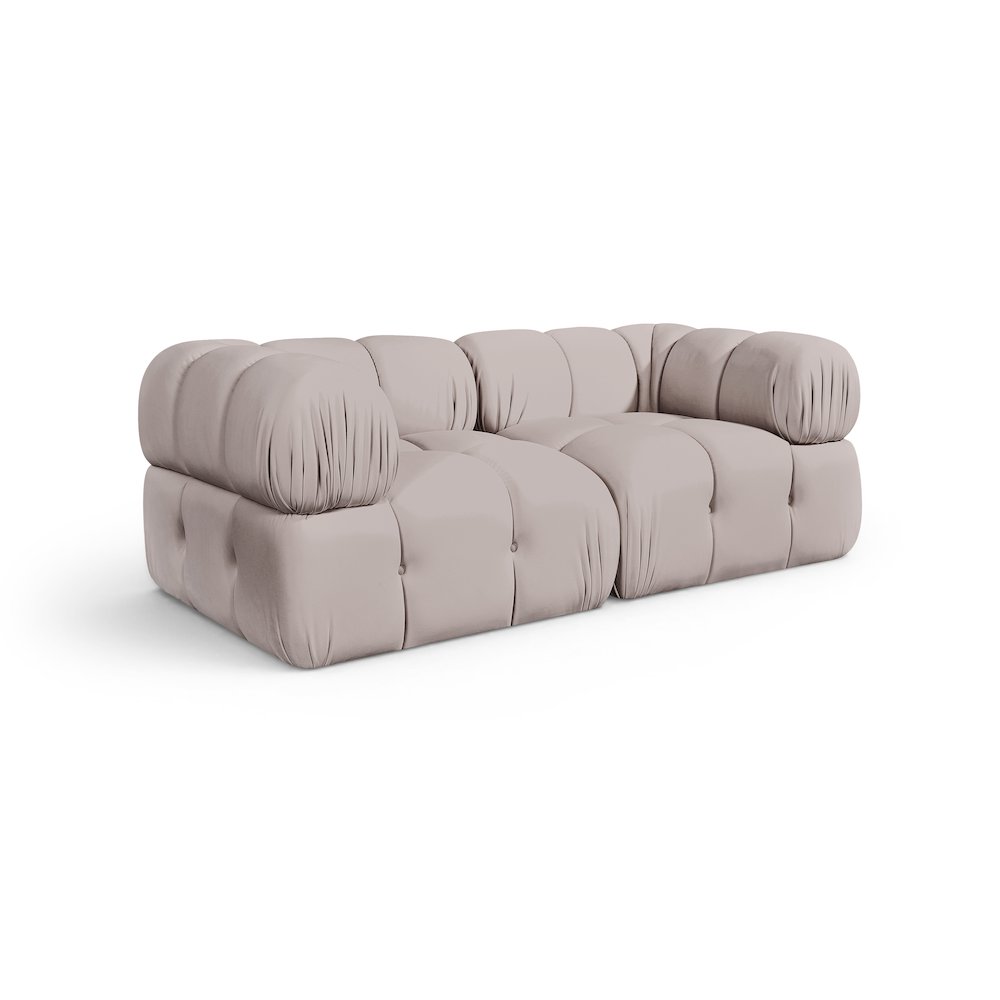 Orin Beige Velvet Performance Fabric Upholstered 2 pc. Modular Sofa