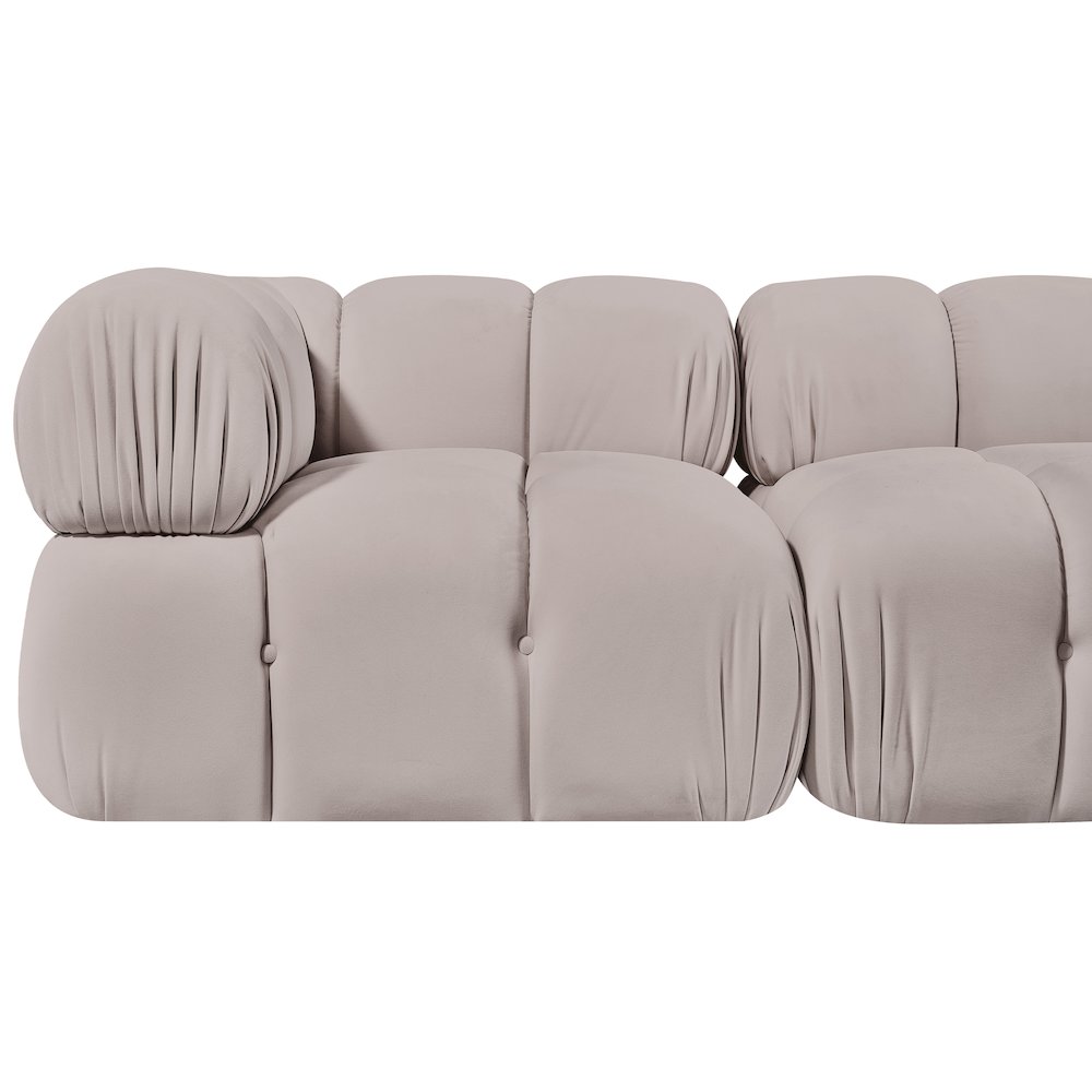 Orin Beige Velvet Performance Fabric Upholstered 2 pc. Modular Sofa