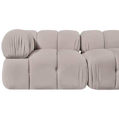 Orin Beige Velvet Performance Fabric Upholstered 2 pc. Modular Sofa