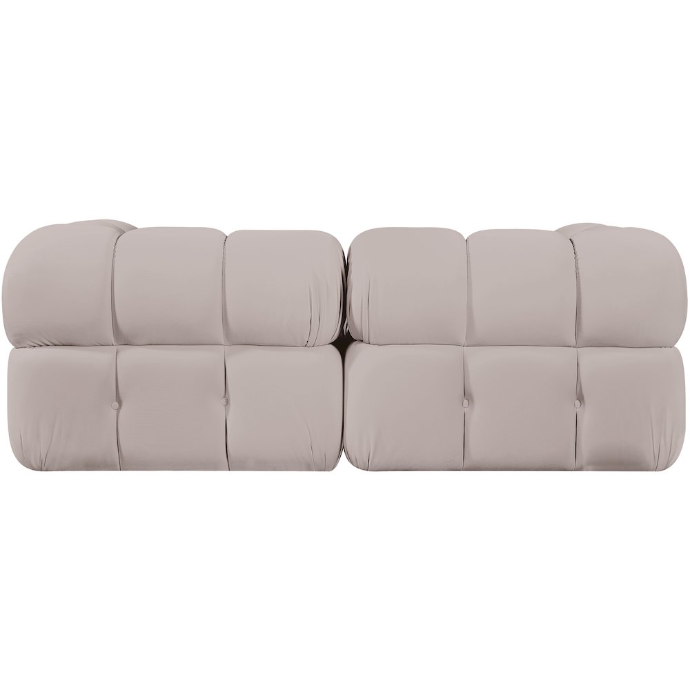 Orin Beige Velvet Performance Fabric Upholstered 2 pc. Modular Sofa
