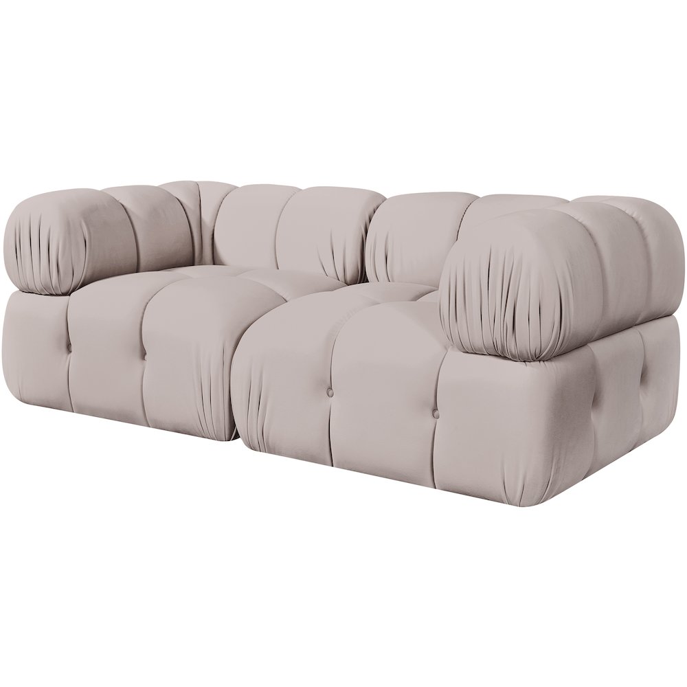 Orin Beige Velvet Performance Fabric Upholstered 2 pc. Modular Sofa