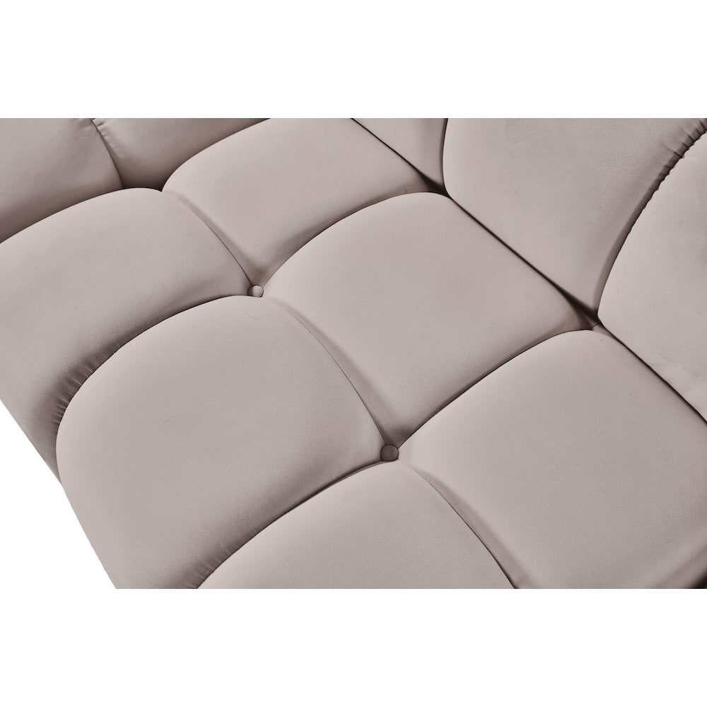 Orin Beige Velvet Performance Fabric Upholstered 2 pc. Modular Sofa