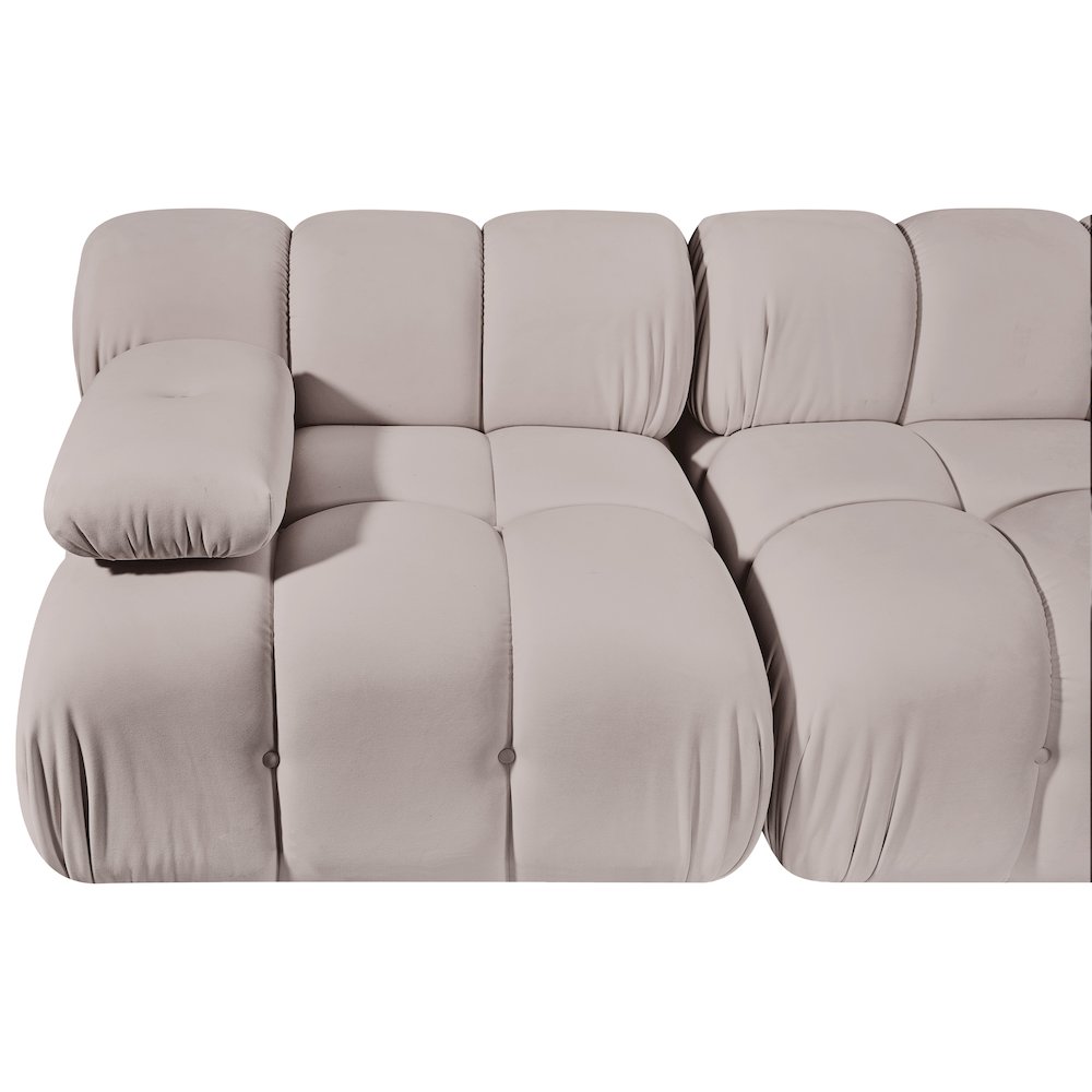 Orin Beige Velvet Performance Fabric Upholstered 2 pc. Modular Sofa