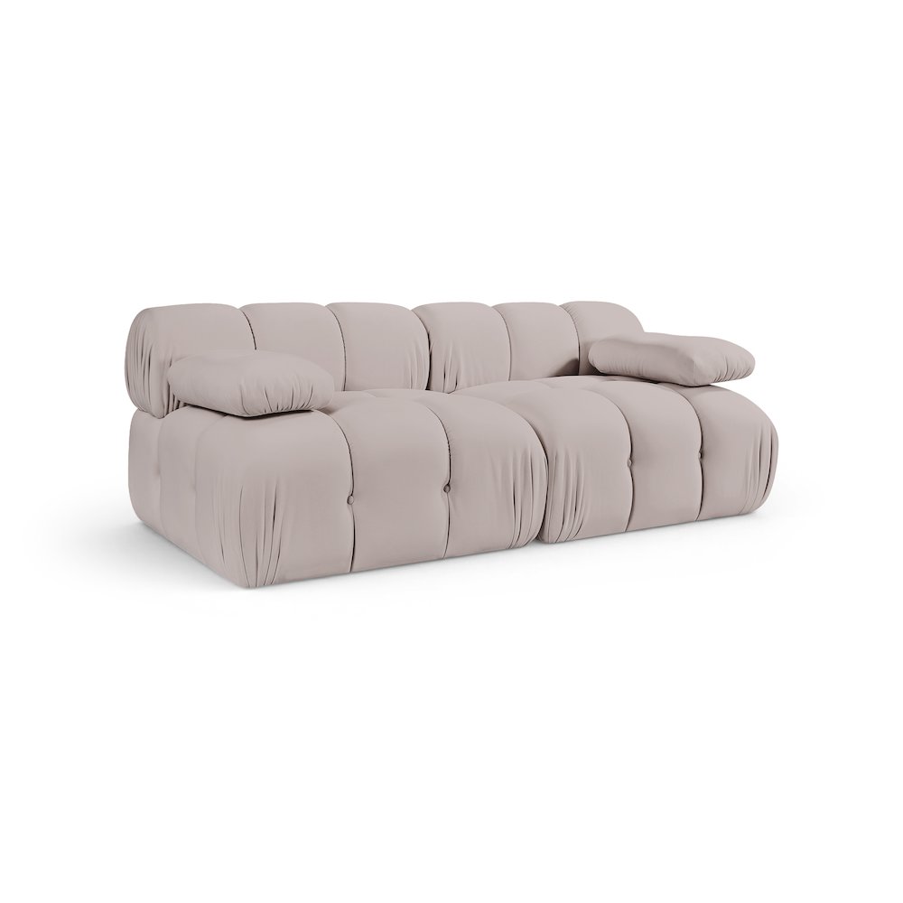 Orin Beige Velvet Performance Fabric Upholstered 2 pc. Modular Sofa