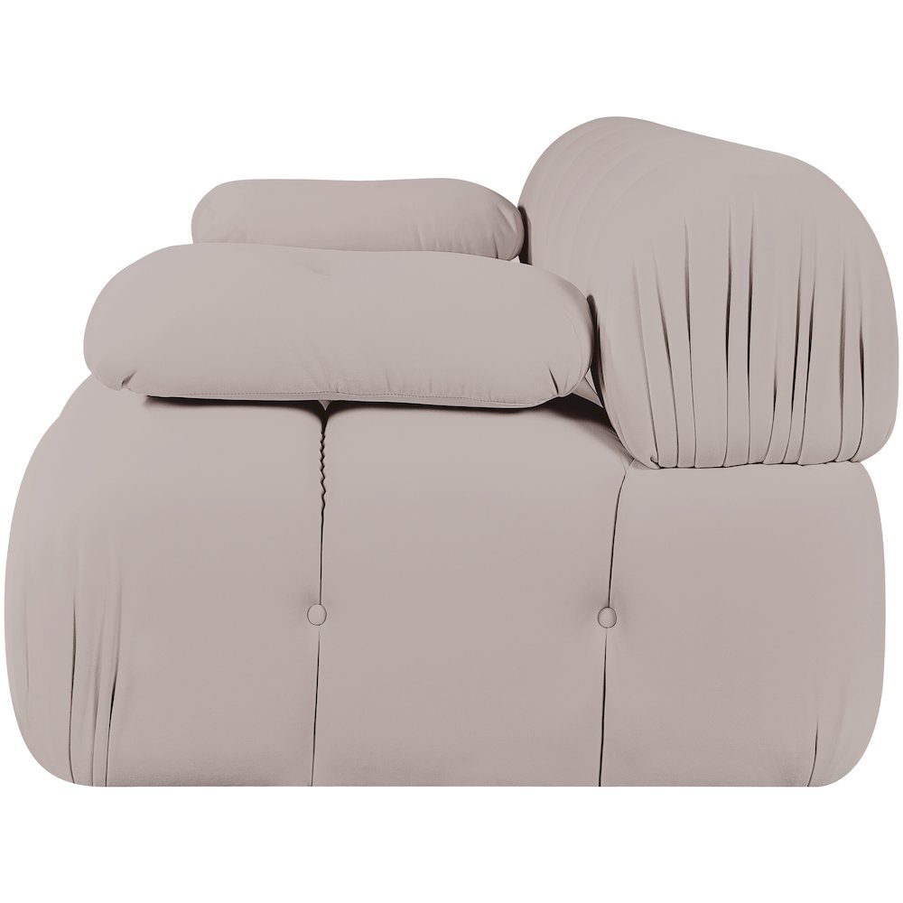 Orin Beige Velvet Performance Fabric Upholstered 2 pc. Modular Sofa