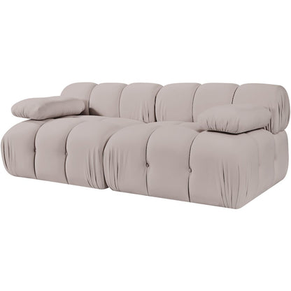Orin Beige Velvet Performance Fabric Upholstered 2 pc. Modular Sofa