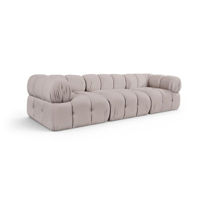 Orin Beige Velvet Performance Fabric Upholstered 3 pc. Modular Sofa