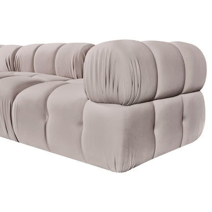 Orin Beige Velvet Performance Fabric Upholstered 3 pc. Modular Sofa