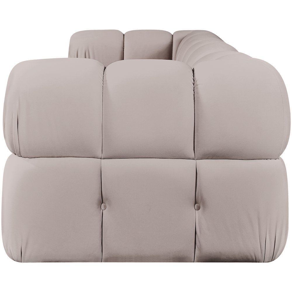 Orin Beige Velvet Performance Fabric Upholstered 3 pc. Modular Sofa