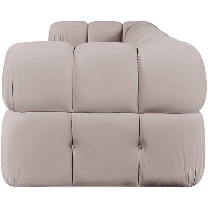 Orin Beige Velvet Performance Fabric Upholstered 3 pc. Modular Sofa