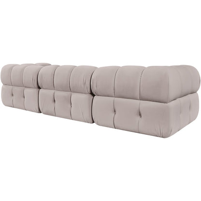 Orin Beige Velvet Performance Fabric Upholstered 3 pc. Modular Sofa