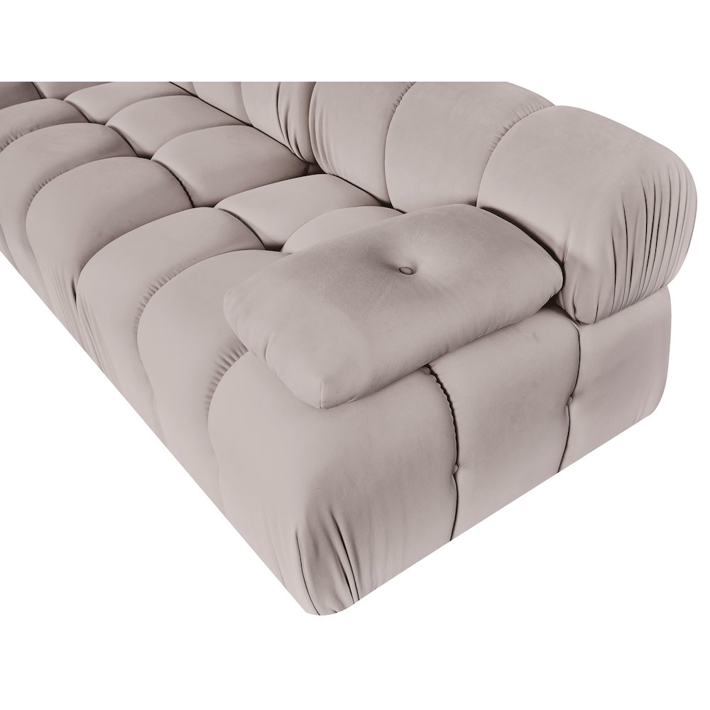 Orin Beige Velvet Performance Fabric Upholstered 3 pc. Modular Sofa