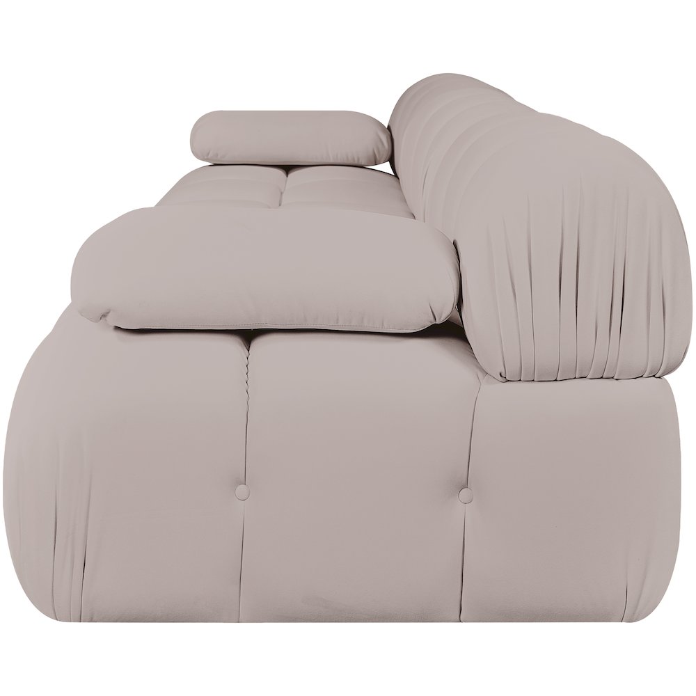 Orin Beige Velvet Performance Fabric Upholstered 3 pc. Modular Sofa