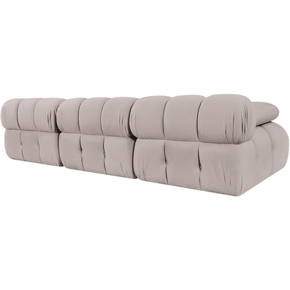 Orin Beige Velvet Performance Fabric Upholstered 3 pc. Modular Sofa