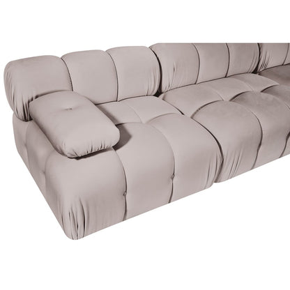 Orin Beige Velvet Performance Fabric Upholstered 4 pc. Modular Sofa
