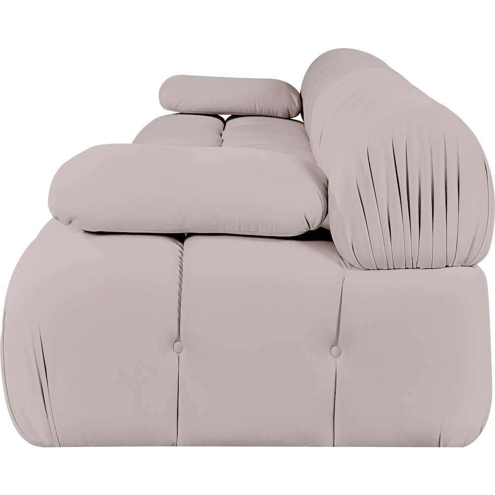 Orin Beige Velvet Performance Fabric Upholstered 4 pc. Modular Sofa