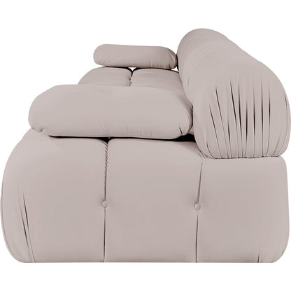 Orin Beige Velvet Performance Fabric Upholstered 4 pc. Modular Sofa
