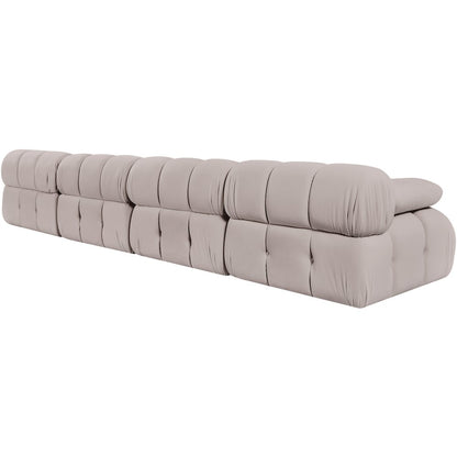 Orin Beige Velvet Performance Fabric Upholstered 4 pc. Modular Sofa