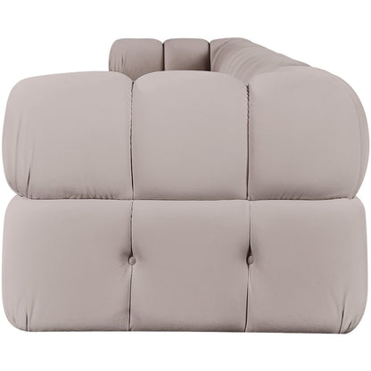 Orin Beige Velvet Performance Fabric Upholstered 5 pc. Modular Sofa