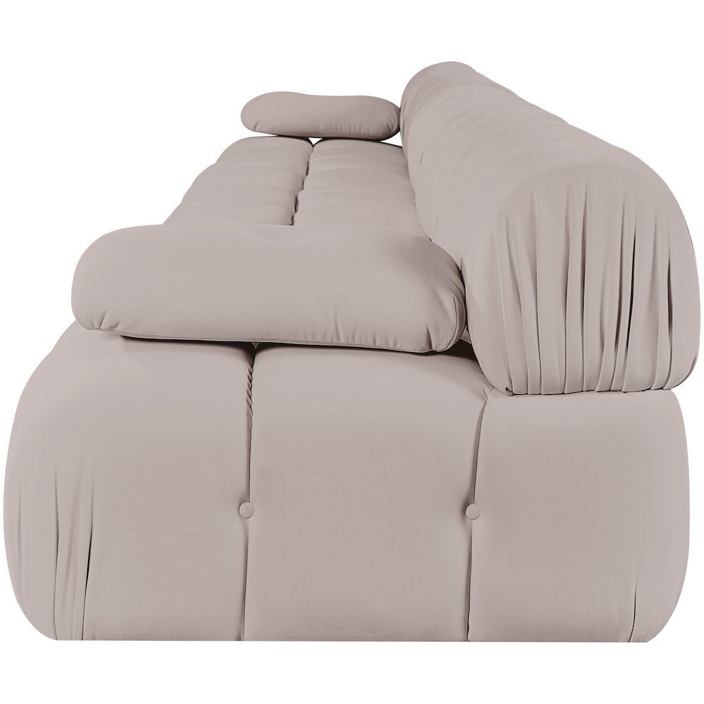 Orin Beige Velvet Performance Fabric Upholstered 5 pc. Modular Sofa