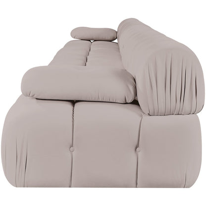 Orin Beige Velvet Performance Fabric Upholstered 5 pc. Modular Sofa