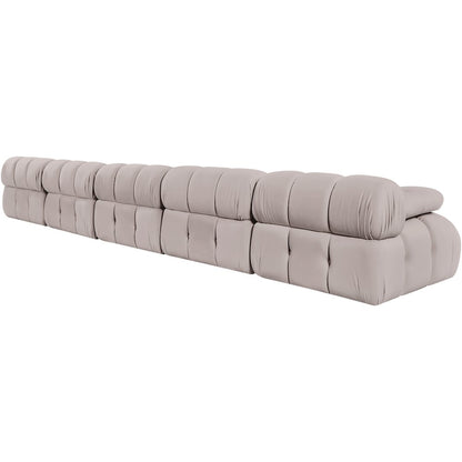 Orin Beige Velvet Performance Fabric Upholstered 5 pc. Modular Sofa