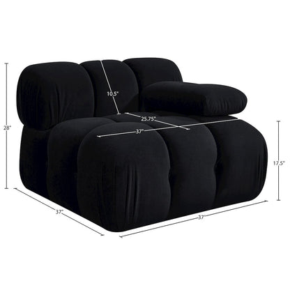 Orin Black Velvet Performance Fabric Upholstered Modular Chair