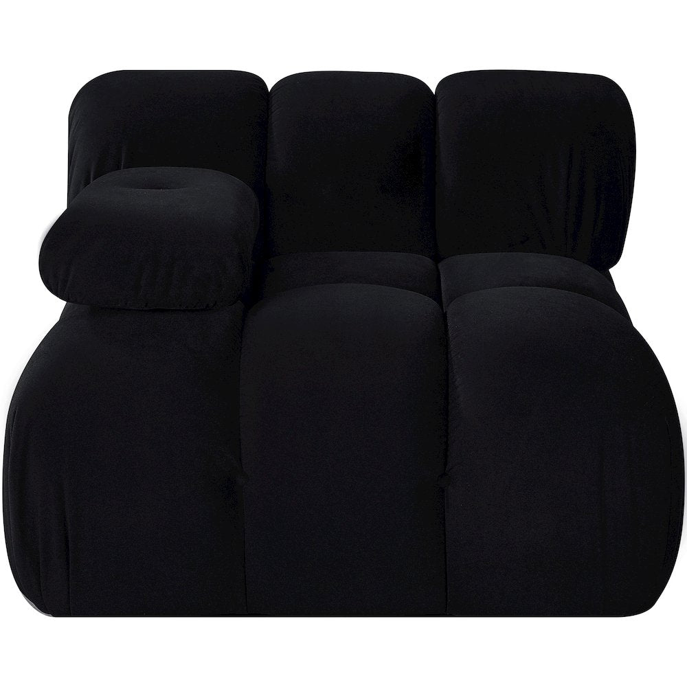 Orin Black Velvet Performance Fabric Upholstered Modular Chair