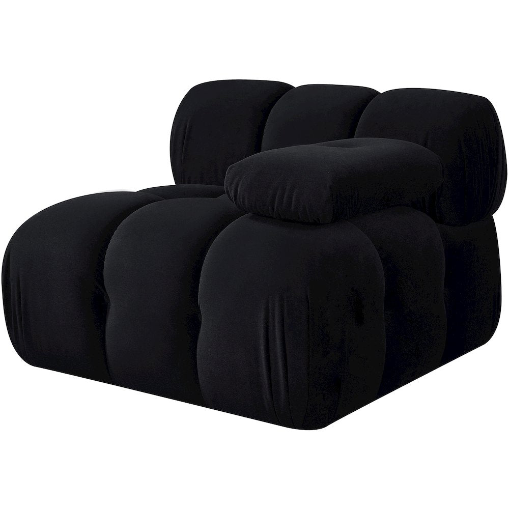 Orin Black Velvet Performance Fabric Upholstered Modular Chair