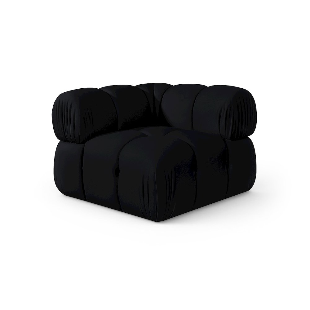Orin Black Velvet Performance Fabric Upholstered Modular Corner Chair