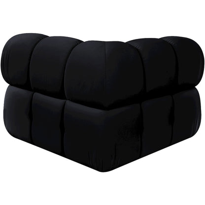 Orin Black Velvet Performance Fabric Upholstered Modular Corner Chair