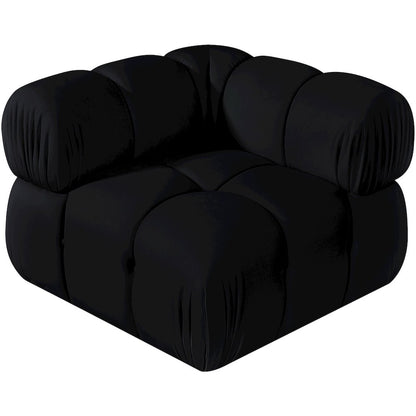 Orin Black Velvet Performance Fabric Upholstered Modular Corner Chair