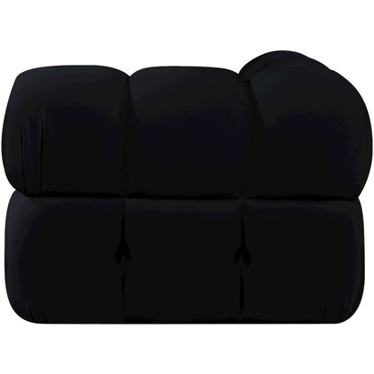 Orin Black Velvet Performance Fabric Upholstered Modular Corner Chair