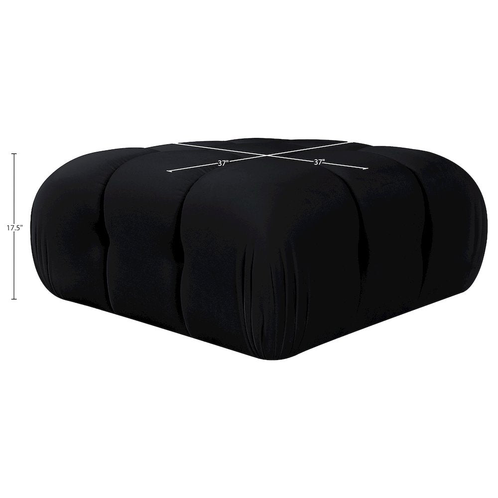 Orin Black Velvet Performance Fabric Upholstered Modular Ottoman