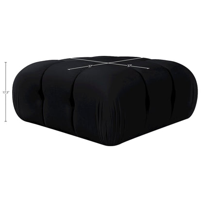 Orin Black Velvet Performance Fabric Upholstered Modular Ottoman