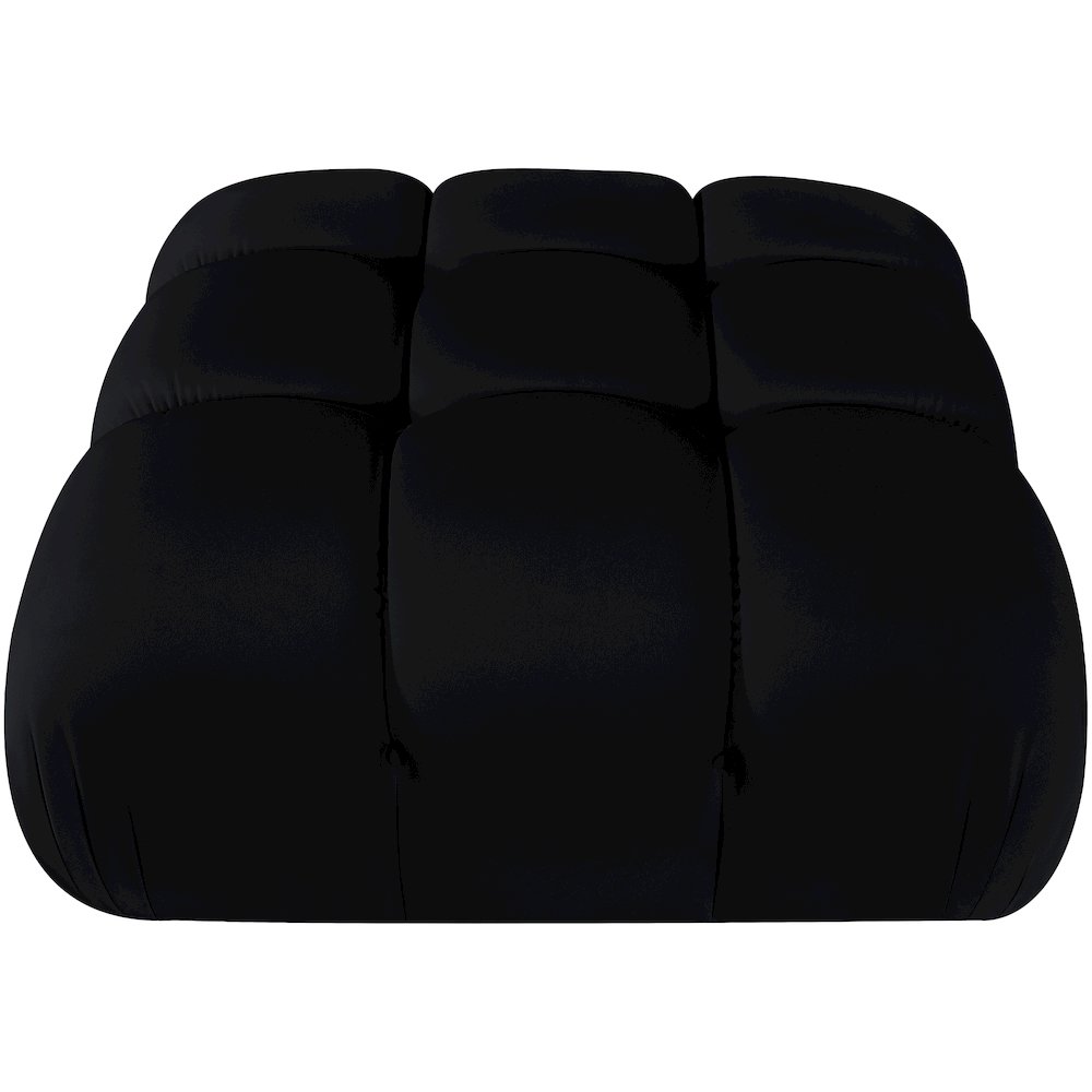 Orin Black Velvet Performance Fabric Upholstered Modular Ottoman