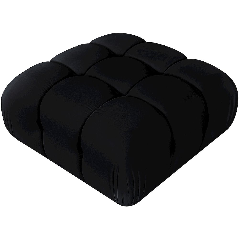 Orin Black Velvet Performance Fabric Upholstered Modular Ottoman