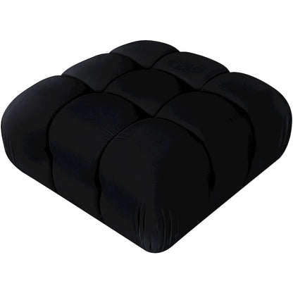 Orin Black Velvet Performance Fabric Upholstered Modular Ottoman