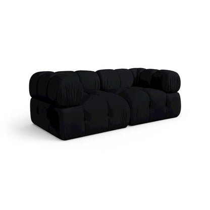 Orin Black Velvet Performance Fabric Upholstered 2 pc. Modular Sofa