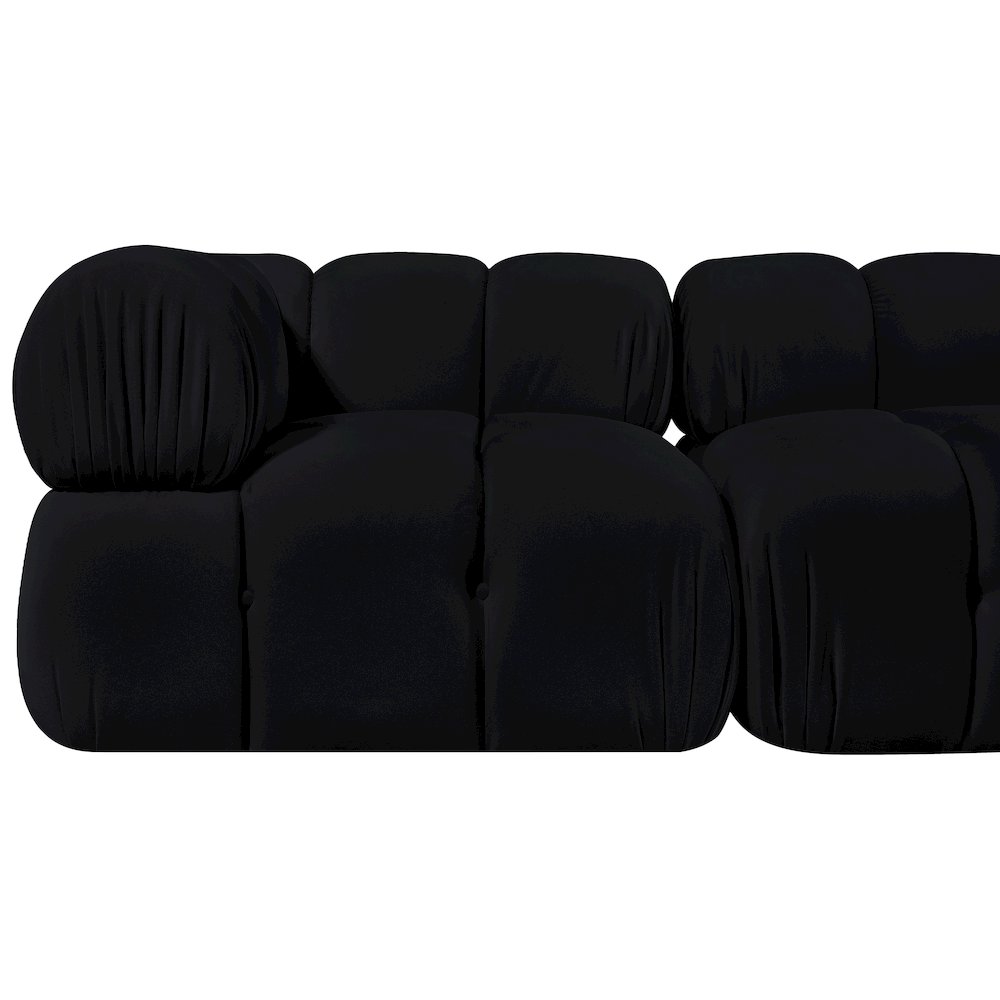 Orin Black Velvet Performance Fabric Upholstered 2 pc. Modular Sofa
