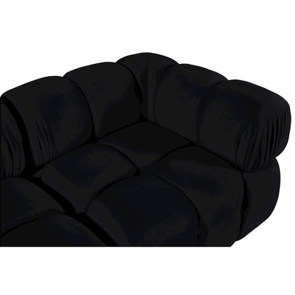 Orin Black Velvet Performance Fabric Upholstered 2 pc. Modular Sofa