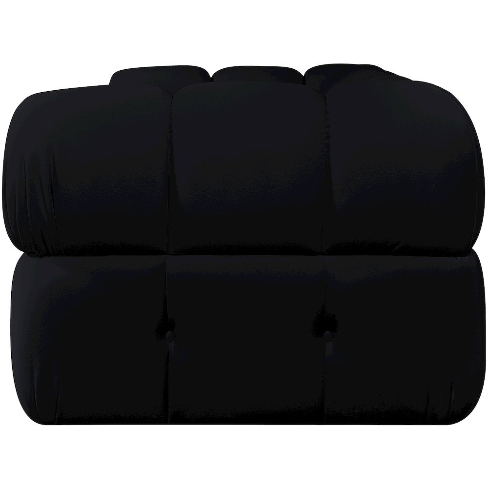 Orin Black Velvet Performance Fabric Upholstered 2 pc. Modular Sofa