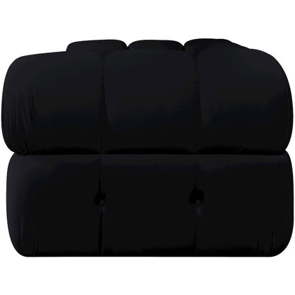 Orin Black Velvet Performance Fabric Upholstered 2 pc. Modular Sofa